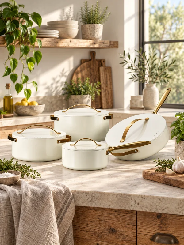 UAKEEN ivory cookware in a sustainable kitchen